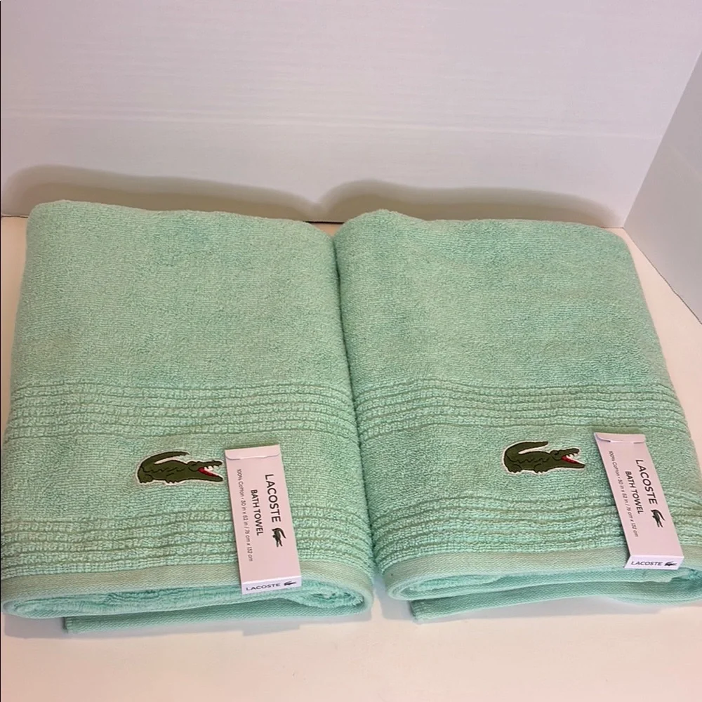 Lacoste Green Plush Bath Towels